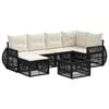 vidaXL Set de canapele pentru grădină 7 pcs Negru și Alb crem