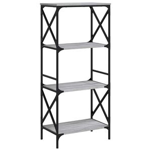 vidaXL Bibliotecă cu 4 niveluri gri sonoma 59x35x132 cm lemn prelucrat