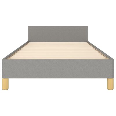 vidaXL Cadru de pat cu tăblie, gri deschis, 100x200 cm, textil