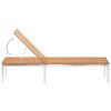 vidaXL Șezlong cu pernă, lemn masiv de tec și oțel inoxidabil