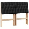 vidaXL Tăblie tapițată Negru 120 cm Lemn de pin masiv