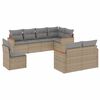 vidaXL Set canapele de grădină, 8 piese, cu perne, bej, poliratan