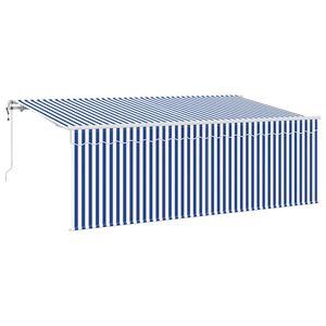 vidaXL Cortina Retractabilă Dungi albastru 350 x 200 cm țesătură