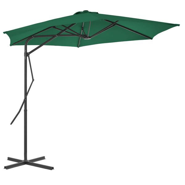 vidaXL Umbrelă soare de exterior cu stâlp din oțel, verde, 300 cm