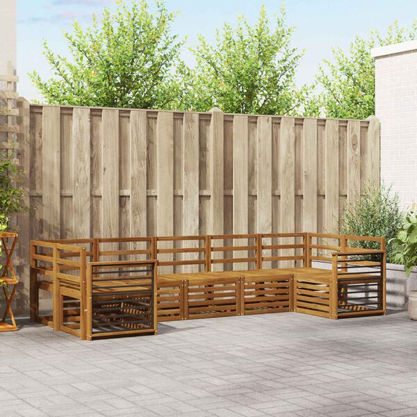 vidaXL Seturi de canapele 7 pcs natural Lemn Solid de Acacia