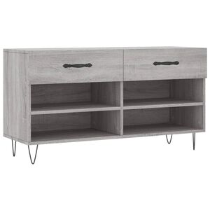 vidaXL Bancă de pantofi, gri sonoma, 102x35x55 cm, lemn prelucrat