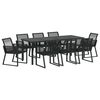 vidaXL Set de masă pentru grădină 9 buc. Negru