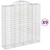 vidaXL Coșuri gabion arcuite, 9 buc 200x50x200/220 cm, fier galvanizat