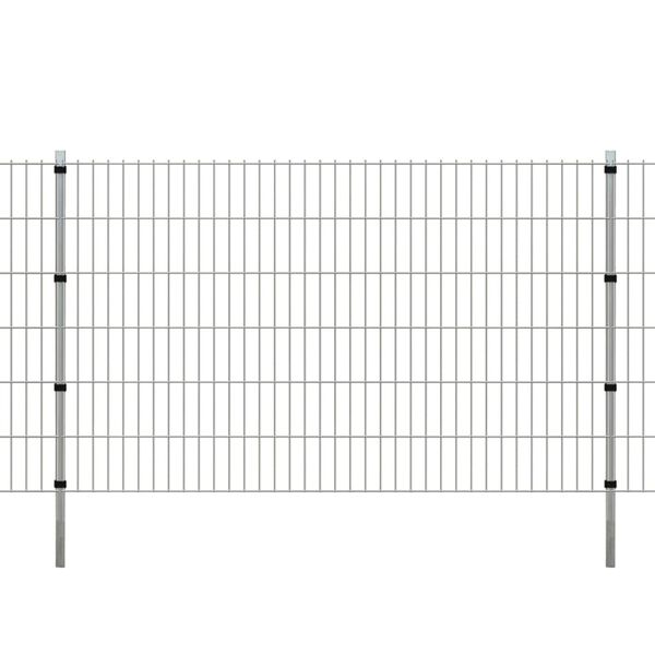 vidaXL St&acirc;lpi de gard, 10 buc., argintiu, 170 cm, oțel galvanizat