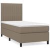 vidaXL Pat box spring cu saltea, gri taupe, 100x200 cm, textil