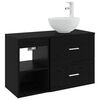 vidaXL Set de mobilier pentru baie 2 buc. Stejar Negru Lemn prelucrat
