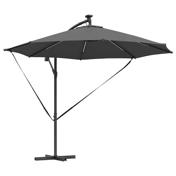 vidaXL Parasol banana cu brațe Antracit 294 x 294 x 248 cm