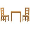 vidaXL Set de dining 3 buc. Bej Lemn de stejar masiv