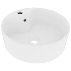 vidaXL Chiuvetă de lux cu preaplin, alb mat, 36 x 13 cm, ceramică