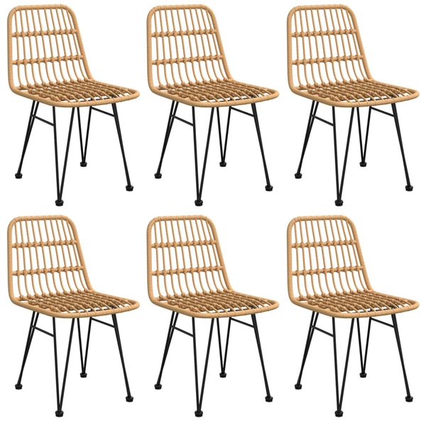 vidaXL Set mobilier de grădină, 7 piese, poliratan