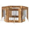 vidaXL Poartă pentru c&acirc;ini cu suporturi 6 pcs Lemn vechi 60 x 60 cm