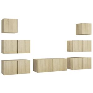 vidaXL Set dulapuri TV, 7 piese, stejar sonoma, lemn prelucrat