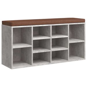 vidaXL Bancheta pantofar, gri beton, 103x30x48 cm, lemn compozit