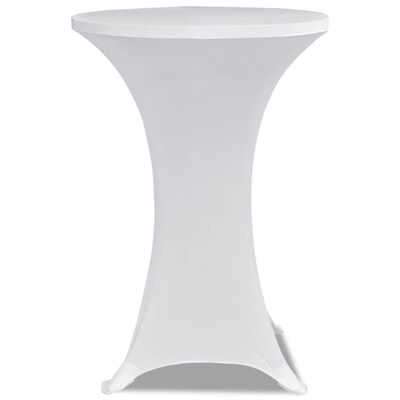 vidaXL Husă de masă cu picior Ø80 cm, 2 buc., alb, elastic