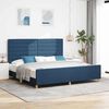 vidaXL Cadru de pat cu headboard albastru 200 x 200 cm țesătură