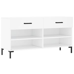 vidaXL Bancă de pantofi, alb, 102x35x55 cm, lemn prelucrat