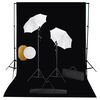 vidaXL Set studio foto cu lămpi, umbrele, fundal și reflector