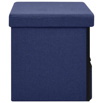 vidaXL Bancă depozitare pliabilă, albastru, 76x38x38 cm imitație pânză