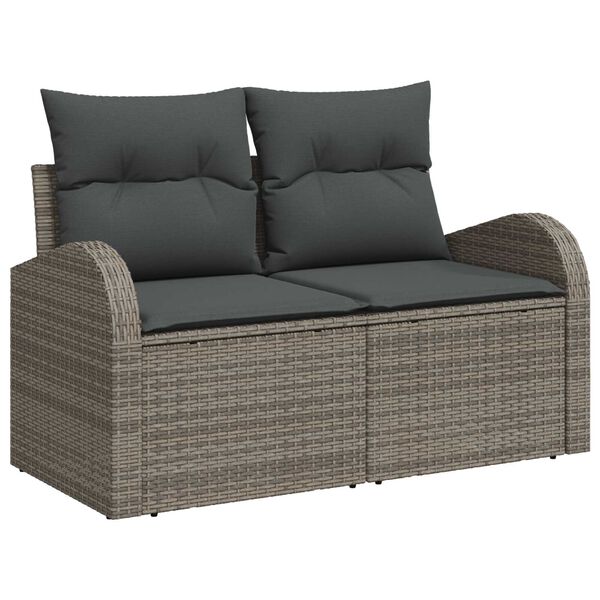 vidaXL Set de canapele pentru grădină 8 pcs Gri Rattan poli