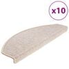 vidaXL Covorașe pentru scări, 10 buc., 65x24x4 cm, semirotunde, maro taupe, mari