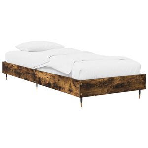 vidaXL Cadru de pat Stejar fumuriu 80 x 200 cm Lemn prelucrat