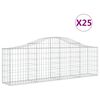 vidaXL Coșuri gabion arcuite 25 buc, 200x30x60/80 cm, fier galvanizat