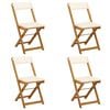 vidaXL Scaune Bistro pentru Exterior 4 pcs Alb crem 40 x 53 x 80 cm
