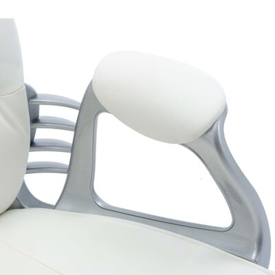 vidaXL Scaun de birou rotativ, alb, piele ecologică