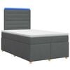 vidaXL Pat boxspring cu saltea Gri &icirc;nchis 120 x 200 cm Țesătură