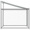 vidaXL Cușcă de c&acirc;ini cu acoperiș și ușă gri, 2x2x2 m, oțel galvanizat