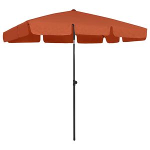 vidaXL Umbrelă de soare de plajă, cărămiziu, 200x125 cm