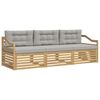vidaXL Set de canapele de exterior 3 pcs Alb și gri deschis Poliester