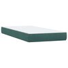 vidaXL Pat box spring cu saltea, verde &icirc;nchis, 90x220 cm, catifea