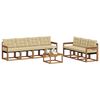 vidaXL Set de canapele de exterior cu pernă 8 pcs Natural și Bej