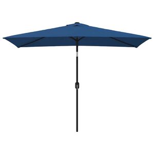 vidaXL Umbrelă de soare cu st&acirc;lp metalic, albastru azur, 300x200 cm