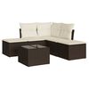 vidaXL Set canapele de grădină cu perne, 6 piese, maro, poliratan