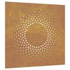vidaXL Decor perete de grădină 55x55 cm design soare oțel Corten