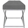 vidaXL Bancă, gri &icirc;nchis, catifea și oțel inoxidabil