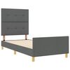 vidaXL Cadru de pat cu headboard Gri &icirc;nchis 90 x 190 cm țesătură