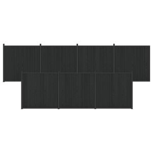 vidaXL Panou de Gardă 7 buc. 1230 x 186,5 cm WPC și Aluminiu Negru