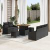 vidaXL Set de canapele pentru grădină cu pernă 8 pcs Negru Rattan poli