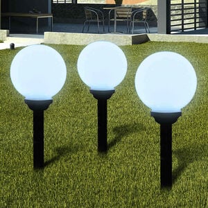 vidaXL Lămpi de exterior pentru alei LED 3 buc. 20 cm, cu țăruș de sol