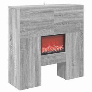 vidaXL Șemineu electric Sonoma gri 75 x 24,5 x 75 cm Lemn prelucrat