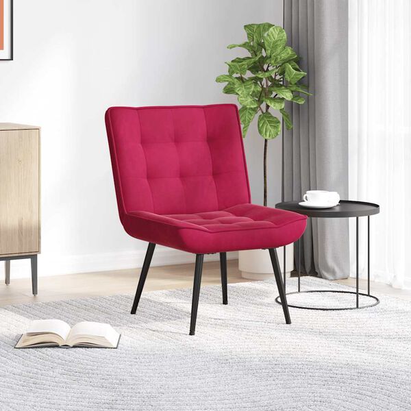 vidaXL Scaun de relaxare Vin Roșu 64x74x84 cm catifea