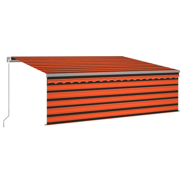 vidaXL Copertină retractabilă manual stor&LED portocaliu&maro 4,5x3 m